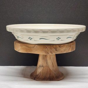 Longaberger Heritage Green Traditions Pottery Pie Plate